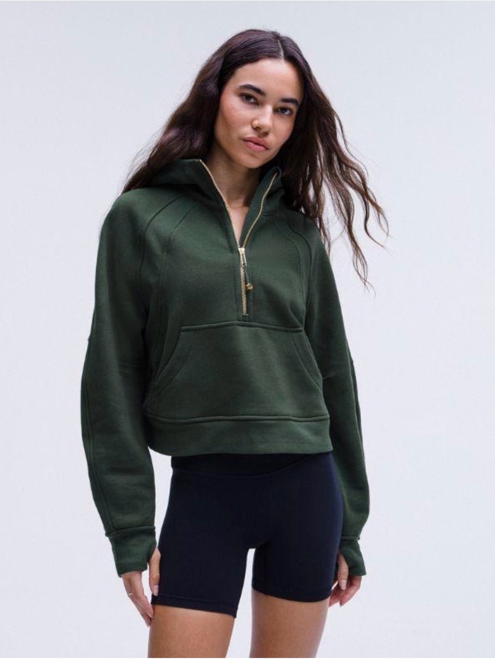 Lululemon Scuba Oversized Half-Zip Hoodie Dark Forest Green